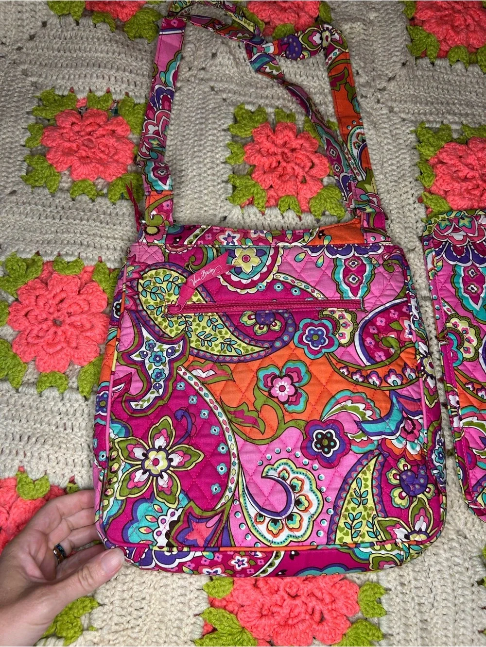Vera Bradley Pink Swirls hipster Crossbody Bag -